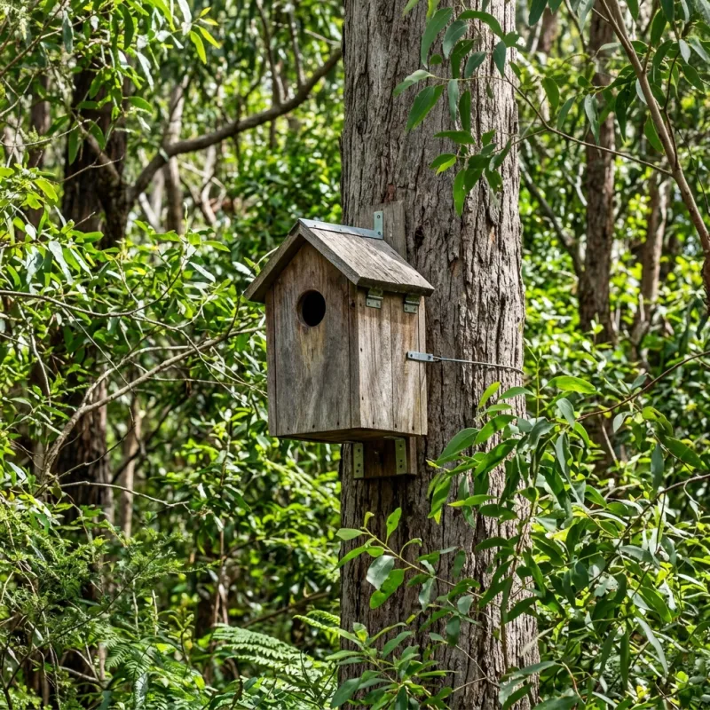 Animal nesting box installed as a humane alternative to a Oaklands Junction roof cavity